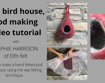 Beginners Felt Kit, Felt Making Video Tutorial with Materials, Make A Felt Bird Nesting Pod Video Tutorial, DIY Crafts, DIY Felt Kit