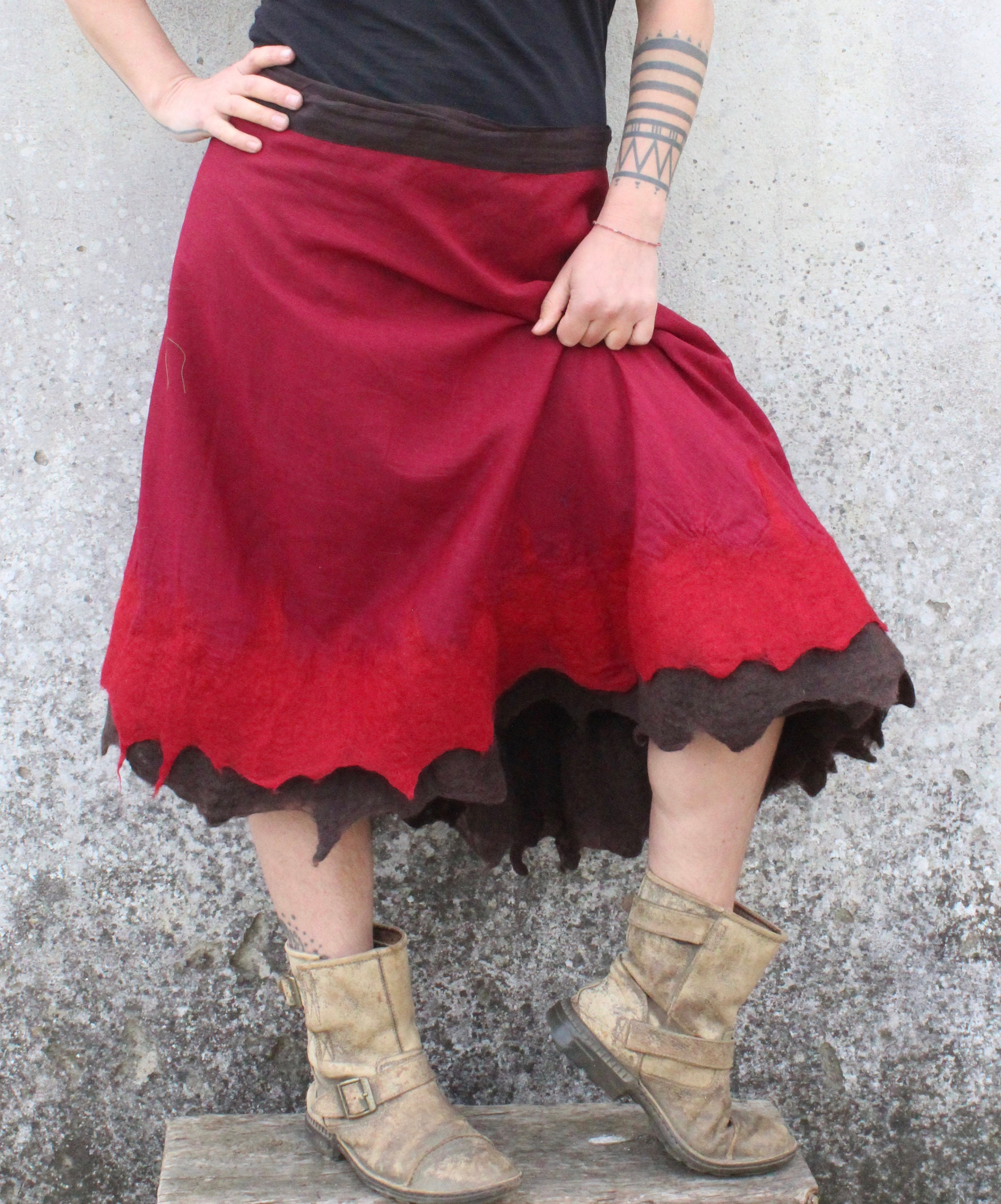 Fantasy Wrap-around Skirt, Wrap Skirt Nuno Felt Petticoat, Fairie Skirt,  Boho Hippie Skirt, Colorful Summer Skirt, Medieval Style Clothing 