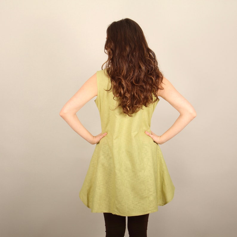 Linen Sleeveless Boho Smock Dress Natural Clothing Willow | Etsy