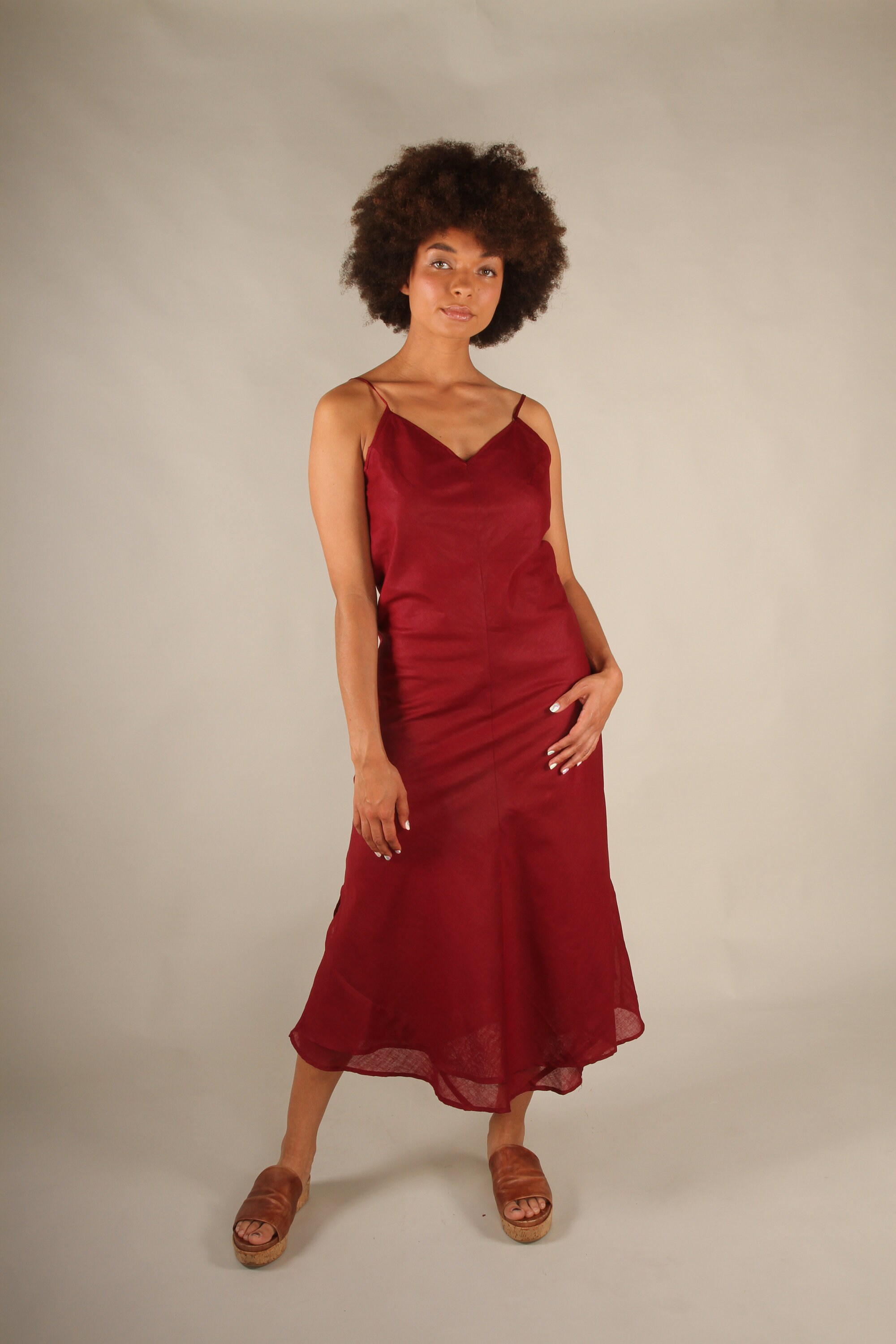 Cotton Voile Slip Dress, Bias Cut Summer Sundress