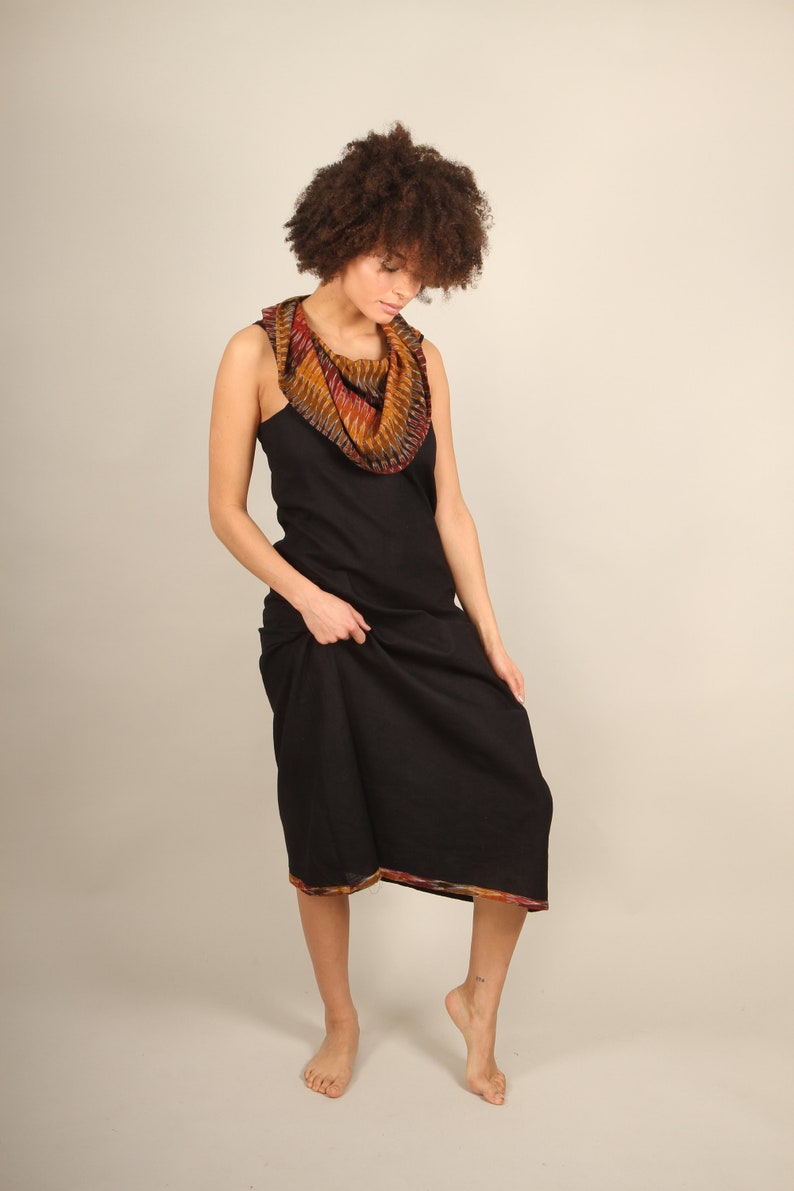 Black tribal maxi dress boho long Black dress sleeveless Etsy