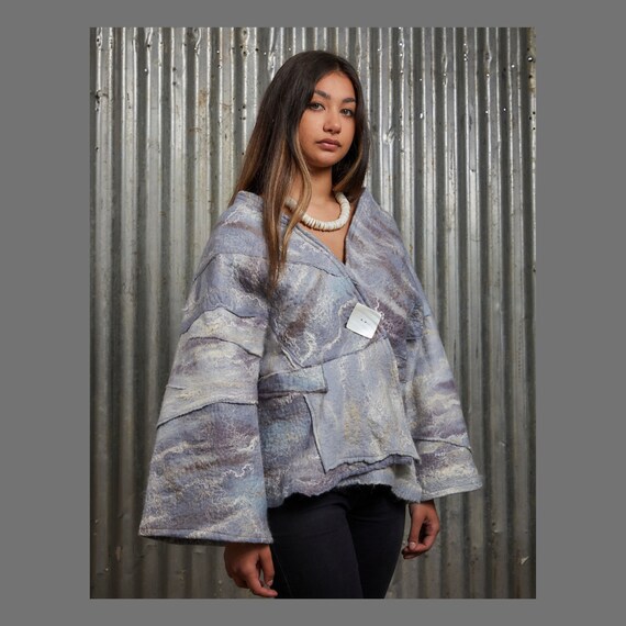 Nuno Felt Cloud Jacket, Hand Made One-of-a-kind Jacket, Oversized