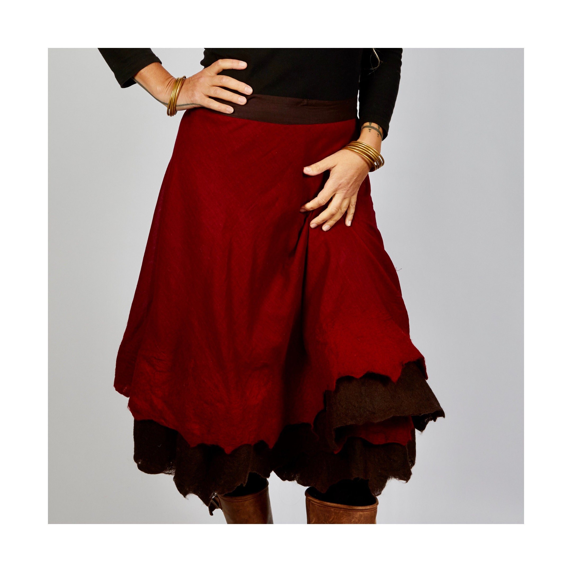 Fantasy Wrap-Around Skirt, Wrap Skirt Nuno Felt Petticoat, Fairie Skirt, Boho Hippie Skirt, Colorful Summer Skirt, Medieval Style Clothing