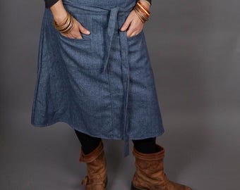 Herringbone wool Skirt, winter skirt,Wool Tweed skirt