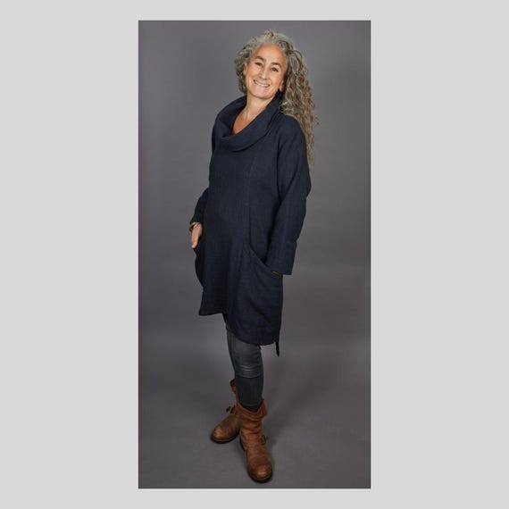 navy blue dress for baby girl Wool Dress, Winter Wool Tunic Dress Women, Red Swing Wool Dress, Plus Size  Wool Dress, Oversized Dress With Pockets, Xiaolizi Dress 0349# main image 0