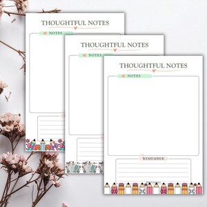 Personalized Thoughtful Notes Notepad | Cute Pencil Desk Pad | Custom Name Stationery | Teacher Coworker Student Gift | 5x7