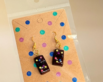 Brownie Snack Cake Earrings—Made with Hypoallergenic materials