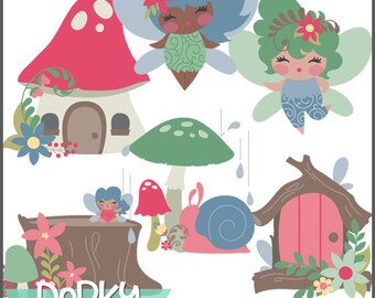 Fairyland clipart toadstool house fairy clipart C272 vector clipart commercial clip art fairy clip art fairy garden spring clipart