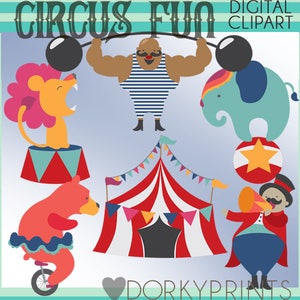 Circus Clipart Set -Personal and Limited Commercial Use- Fun Ringmaster, Elephant, Circus Tent Clip Art