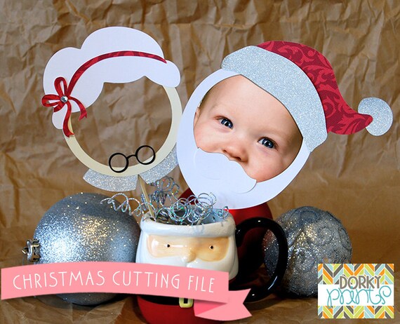Christmas Cutting Files -For Use with Cutting Machines - svg, mtc, jpg, gsp, and dxf files - Mrs Claus and Santa Frames SVG