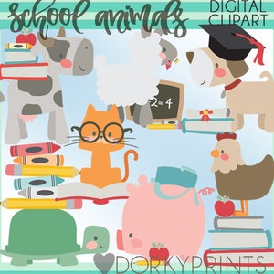 Back to School Clipart -Personal and Limited Commercial Use- School Animals Clip Art