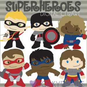 Conjunto de clipart de super-heróis - Comercial pessoal e limitado - Clipart de super-heróis