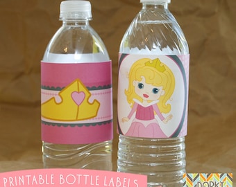 Sleeping Beauty Birthday Party Printable Bottle Labels PDF - Printable Party Supplies - Princess Party DIY