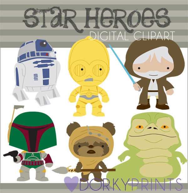 Star Heroes Clipart Set -Personal and Limited Commercial- Robot, Boun…