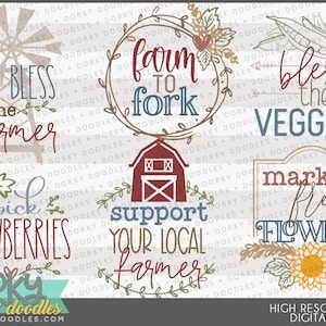 Bless these Veggies Clipart -Personal and Limited Commercial Use- farm, garden wordart clip art