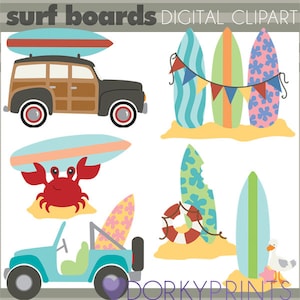 Pranchas de surf PNG Clipart - Uso comercial pessoal e limitado - arte de surf e praia para impressão e outros artesanatos