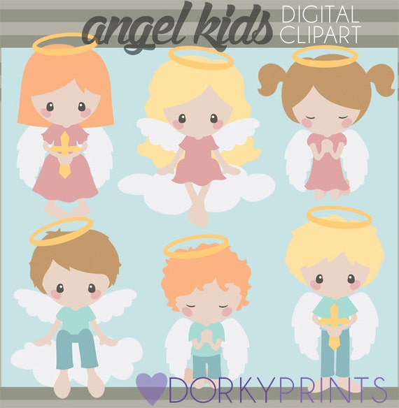 Angel Clipart personal and Limited Commercial Use Angel Kids | Etsy