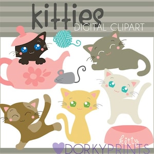 Kitty Clipart  Cat Clipart -Personal and Limited Commercial Use- Cute Kittens Cat Clip Art