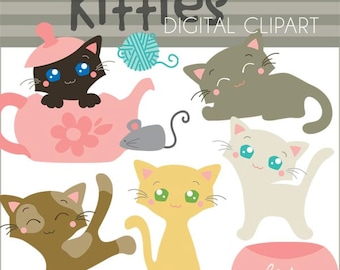 Kitty Clipart  Cat Clipart -Personal and Limited Commercial Use- Cute Kittens Cat Clip Art
