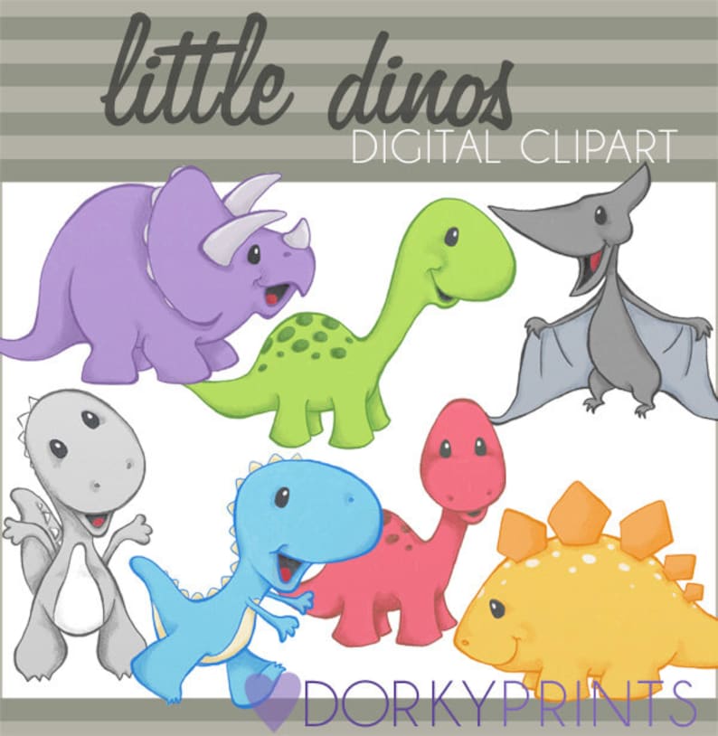 Dinosaur Clipart Personal and Limited Commercial Use Dino Clip art zdjęcie 1