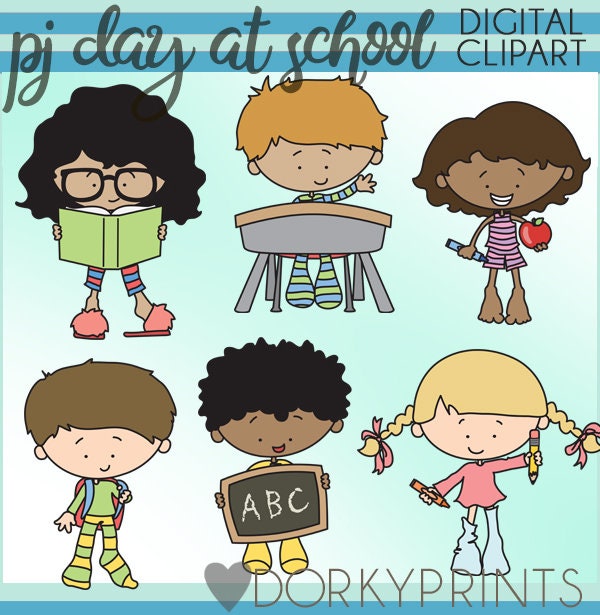 Pajama Day at School Clipart Personal and Limited Commercial