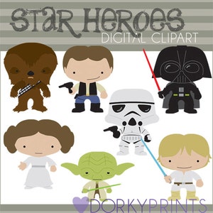 Star Heroes Clipart Set -Personal and Limited Commercial- Trooper, Princess, Wars Clip Art