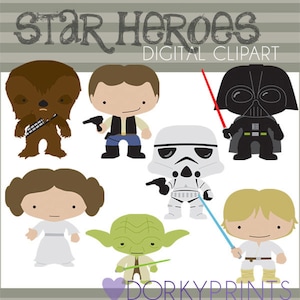 Star Heroes Clipart Set -Personal and Limited Commercial- Trooper, Princess, Wars Clip Art