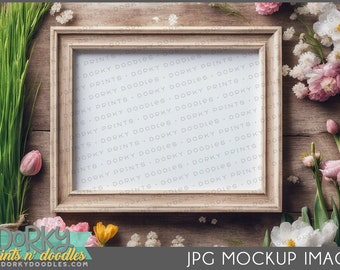 Spring Frame Mockup for Crafters - Framed Art in Natural Scene for Creating Mockup Images