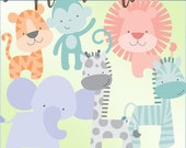 Simple Jungle Animals Clipart -Personal and Limited Commercial Use- Cute and Simple Print and Cut Animals