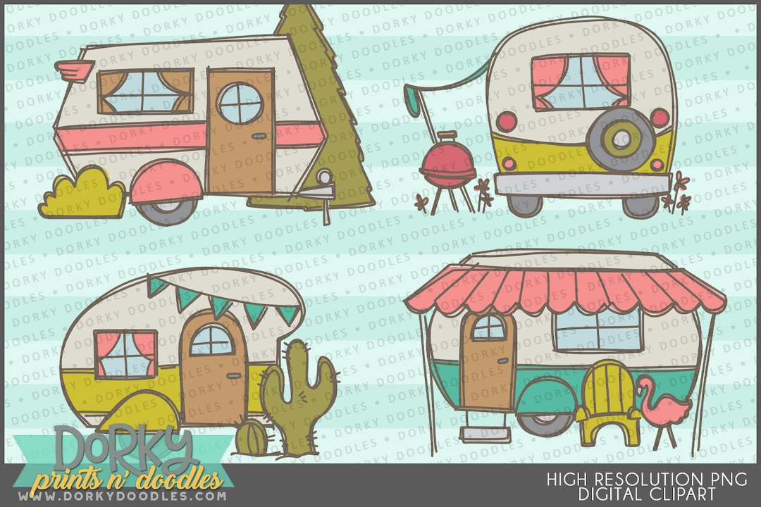 Cute Campers Clipart -personal and Limited Commercial Use- Camping ...