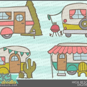 Cute Campers Clipart -Personal and Limited Commercial Use- Camping Sublimation Designs