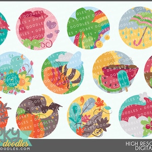 Monthly Circles Clipart Personal and Limited Commercial Use Monthly Planner Clip Art image 1