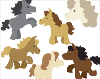 Ponies Clipart Set -Personal and Limited Commercial Use- Cute Horse Clip art