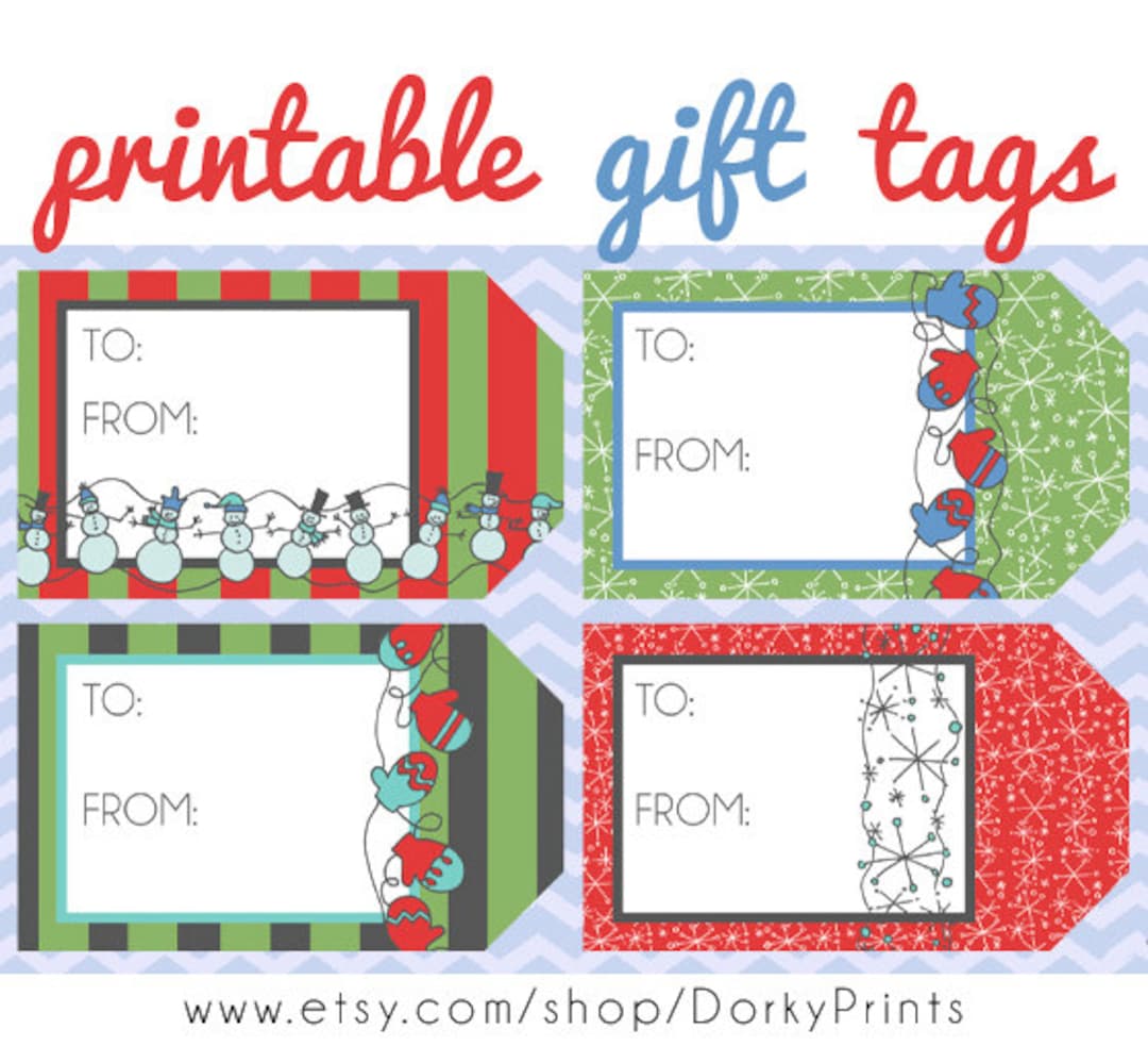 christmas printable gift tags pdf - printable party supplies