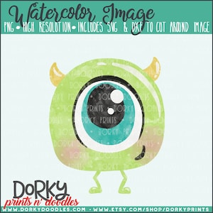 Little Monster Watercolor PNG Artwork - Digital File - for heat press, planners, cookies, and crafts