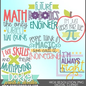 Math Words Clipart -Personal and Limited Commercial Use- STEM Math and Engineering Clip Art