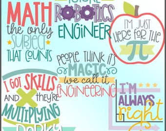 Math Words Clipart -Personal and Limited Commercial Use- STEM Math and Engineering Clip Art