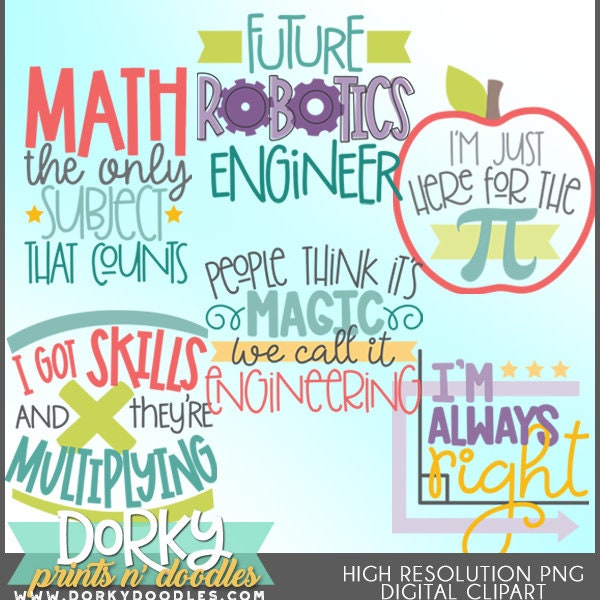 Math Words Clipart -Personal and Limited Commercial Use- STEM Math and Engineering Clip Art