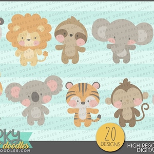 Cute Animals Clipart -Personal and Limited Commercial Use- Simple Animal Sublimation Designs
