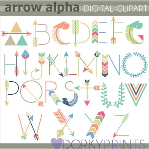 Arrow Alphabet Clipart -Personal and Limited Commercial Use- geometric alphabet Clip art