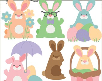 Easter Clipart Spring Bunnies -Personal and Limited Commercial Use- spring clipart, Easter Bunny Clipart
