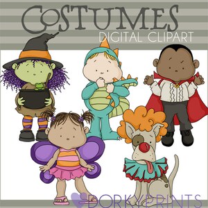 Kids in Costumes Clipart Set for Sublimation, Sticker Design, Sugar Cookies, Classroom Projects, Craft, Party Decor, Digital Download