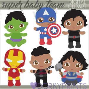 Superhero Babies Clipart -Personal and Limited Commercial Use- Super Heroes Baby Clip art