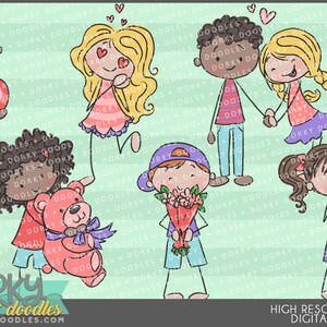 Valentine&#39;s Day Stix Clip Art -Personal and Limited Commercial Use- Cute Valentine&#39;s Day Clipart