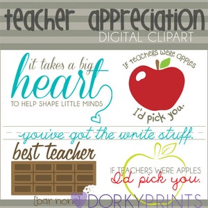 Teacher Appreciation Clipart -Personal and Limited Commercial Use- School Days Clip Art, Apple, Teachers
