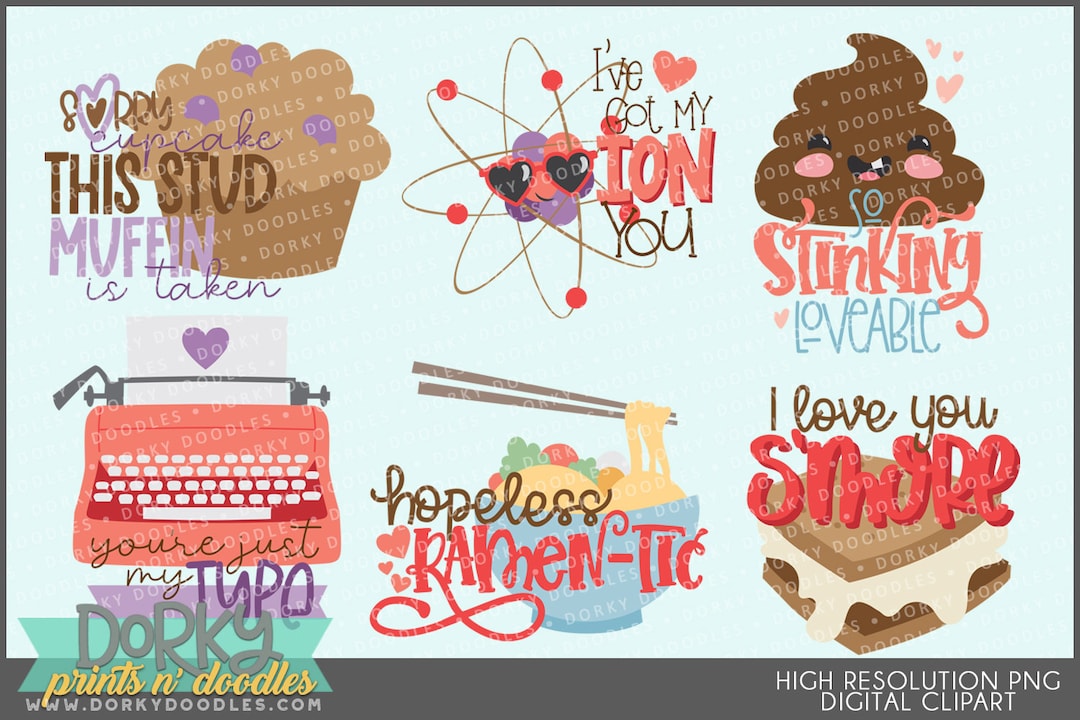 Valentine Puns Clipart -personal and Limited Commercial Use- Cute and ...