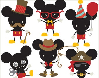 Happy Mouse Clipart -Personal and Limited Commercial Use- Boy Mouse, Birthday, Robot, Pirate Clip art