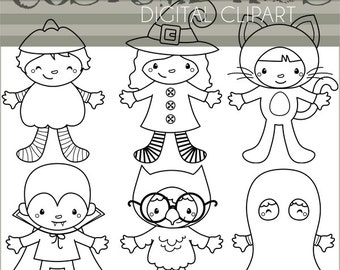 Kids in Costume Clipart Set for Sublimation, Sticker Design, Sugar Cookies, Classroom Projects, Craft, Party Decor, Digital Download