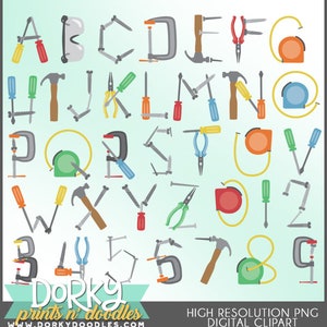 Herramientas Alphabet Clipart -Uso comercial personal y limitado- lindo ABCs Clip Art