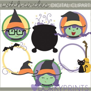 Chubby Witch Clipart Set pour sublimation, conception d’autocollants, biscuits au sucre, projets de classe, artisanat, décor de fête, téléchargement numérique